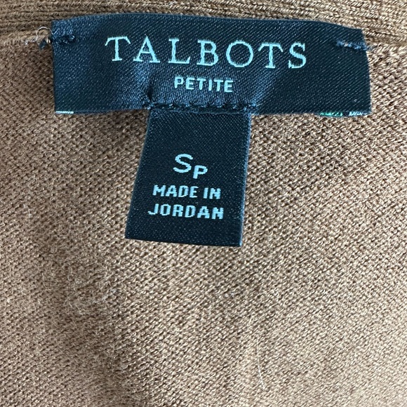 Talbots brown sweater Lightweight scoopneck chevron pattern Size Small petite - Picture 9 of 13